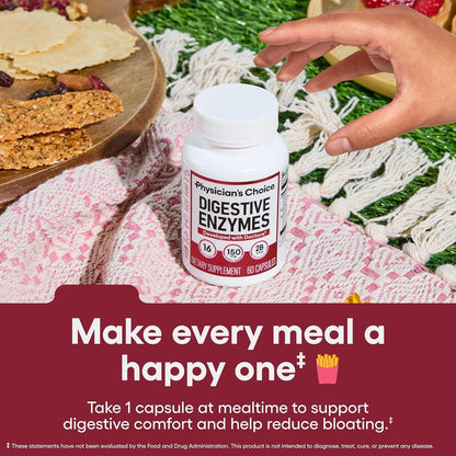 Physician's Choice Digestive Enzymes, Digestive & Gut Health, Bloating & Meal Time Discomfort, Men and Women, 30 Count-Shop