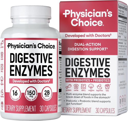 Physician's Choice Digestive Enzymes, Digestive & Gut Health, Bloating & Meal Time Discomfort, Men and Women, 30 Count-Shop