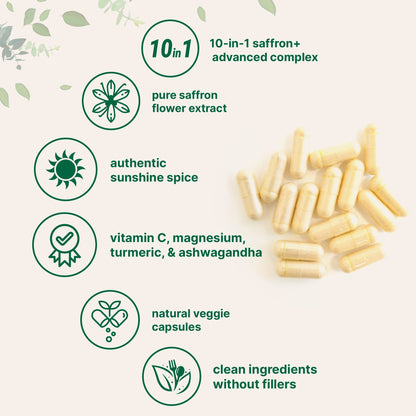 Micro Ingredients Saffron+ Advanced Supplements, 60 Veggie Capsules-Shop