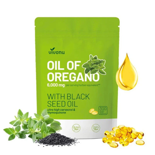 High Potency Oil of Oregano & Black Seed Oil, 300ct Organic Softgels,Antioxidant-Shop