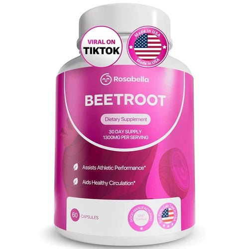Rosa bella Organic Beet Root Capsules for Circulation & Natural Energy Boost 60