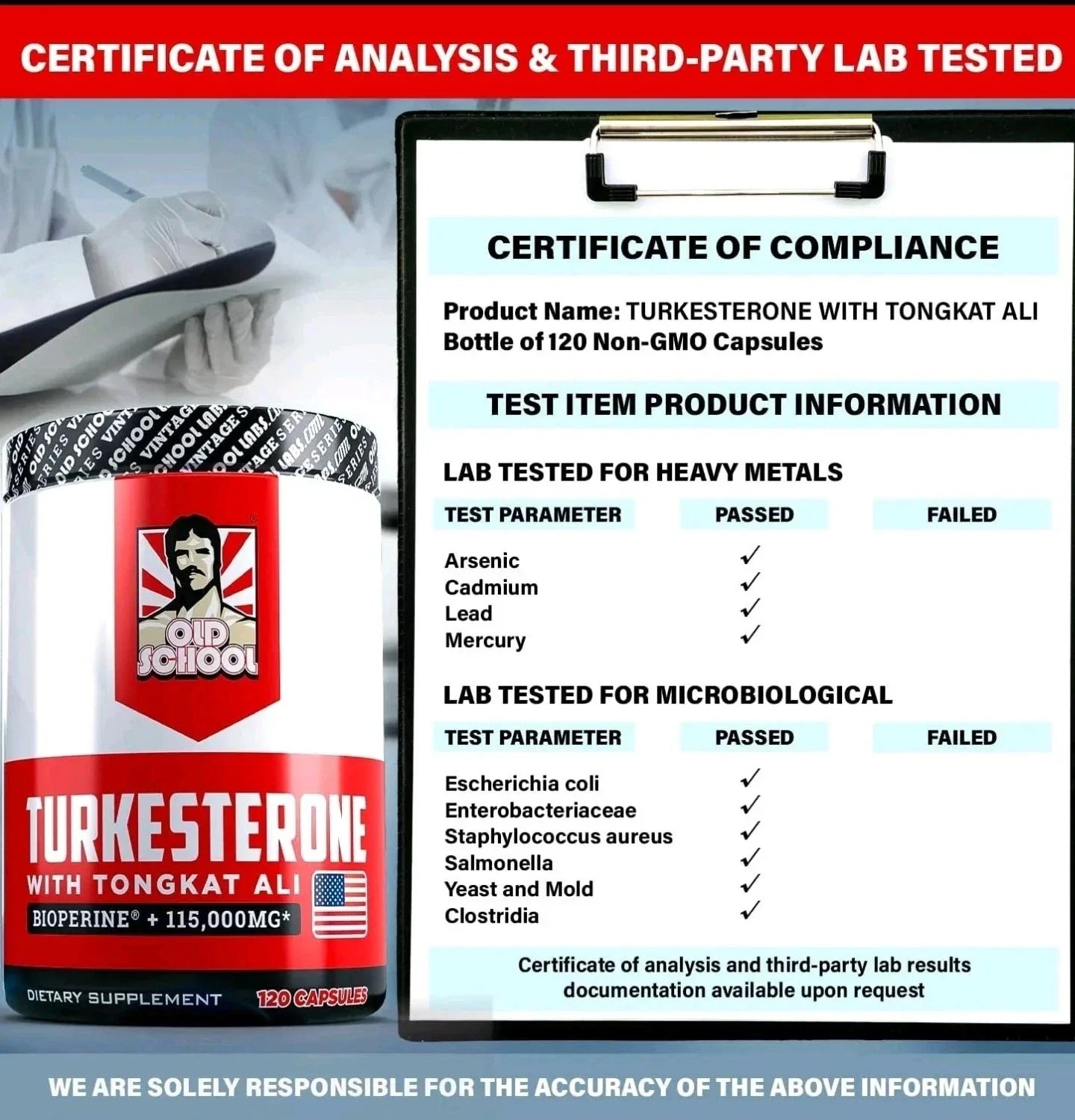 NEW Turkesterone120 Capsules - Non-GMO & Gluten Free Supplement-Shop