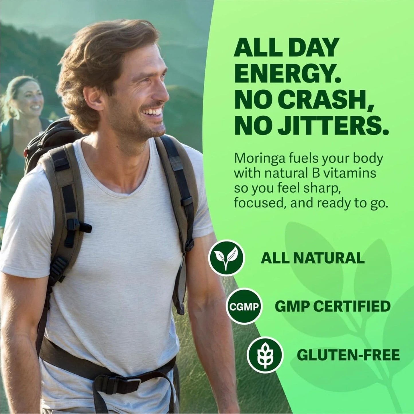 60 Count Moringa Capsules Pure Moringa Powder, Immune & Gut Health Superfood-Shop