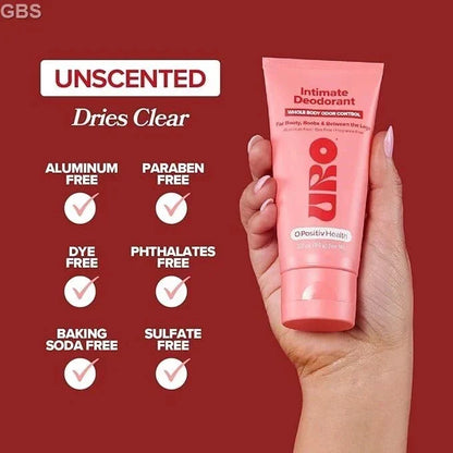 URO Intimate Whole Body Deodorant Cream – Dermatologist Tested Aluminum-Free 3oz-Shop