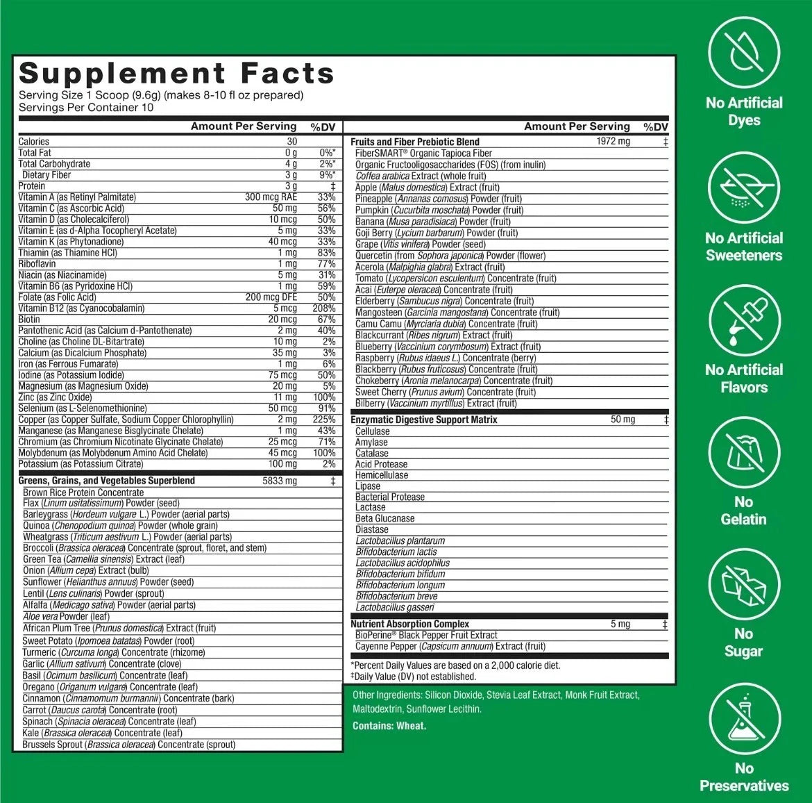 【US seller】Smarter Greens - 40+ Superfoods, 125M CFUs Probiotics, for Gut Health-Shop