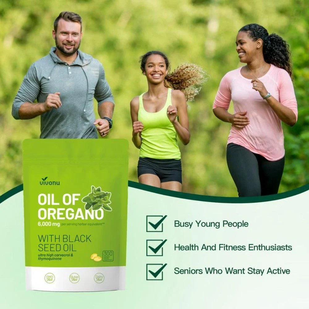 High Potency Oil of Oregano & Black Seed Oil, 300ct Organic Softgels,Antioxidant-Shop