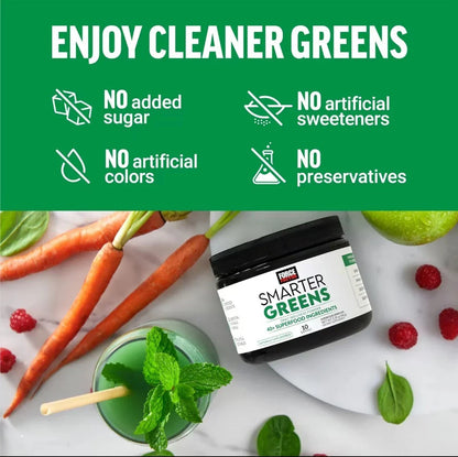 【US seller】Smarter Greens - 40+ Superfoods,*125M CFUs Probiotics, for Gut Health-Shop