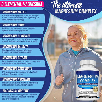 Magnesium Glycinate complex 1000mg - 90 Capsules | 8-Month Supply