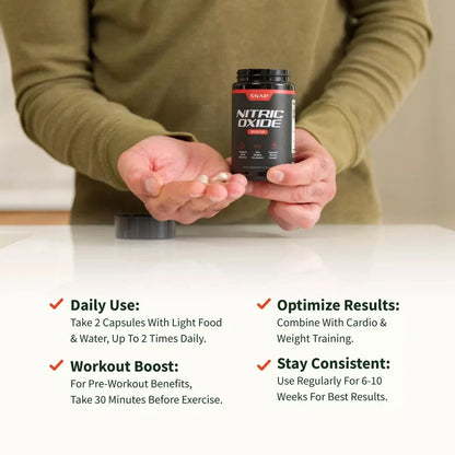 Nitric Oxide Booster Supplement - L-Arginine, L-Citrulline 1500mg - 60 Capsules-Shop