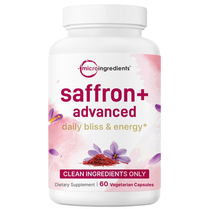 Micro Ingredients Saffron+ Advanced Supplements, 60 Veggie Capsules-Shop